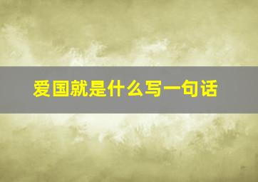 爱国就是什么写一句话