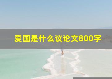 爱国是什么议论文800字