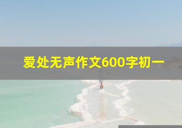 爱处无声作文600字初一