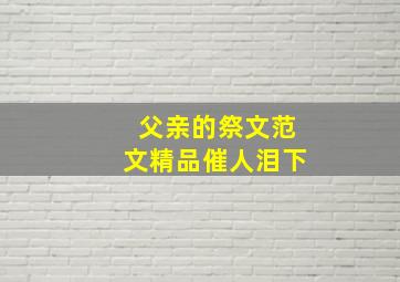 父亲的祭文范文精品催人泪下