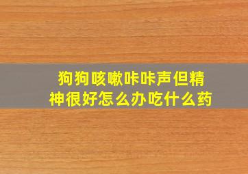 狗狗咳嗽咔咔声但精神很好怎么办吃什么药