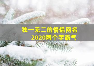 独一无二的情侣网名2020两个字霸气