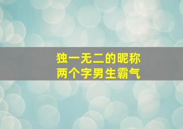 独一无二的昵称两个字男生霸气