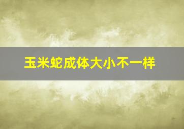 玉米蛇成体大小不一样