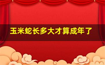 玉米蛇长多大才算成年了