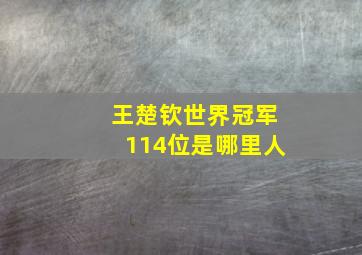 王楚钦世界冠军114位是哪里人