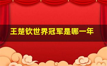 王楚钦世界冠军是哪一年