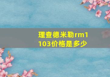 理查德米勒rm1103价格是多少