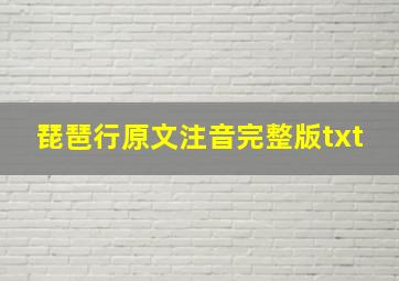 琵琶行原文注音完整版txt