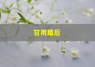 甘雨婚后