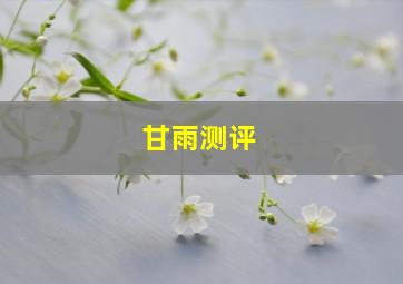 甘雨测评