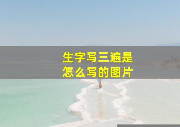 生字写三遍是怎么写的图片