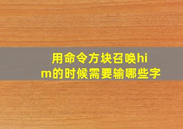 用命令方块召唤him的时候需要输哪些字