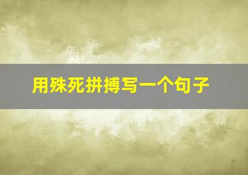 用殊死拼搏写一个句子