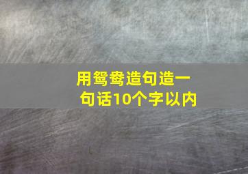 用鸳鸯造句造一句话10个字以内