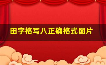 田字格写八正确格式图片