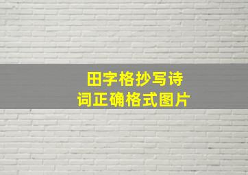 田字格抄写诗词正确格式图片