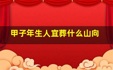 甲子年生人宜葬什么山向