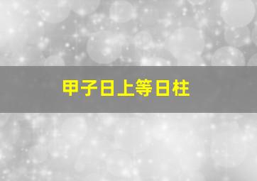 甲子日上等日柱