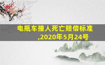 电瓶车撞人死亡赔偿标准,2020年5月24号