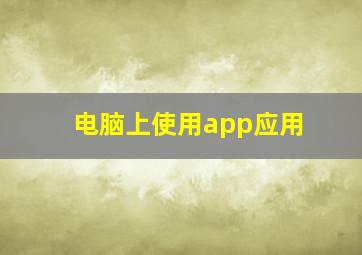 电脑上使用app应用