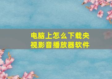 电脑上怎么下载央视影音播放器软件