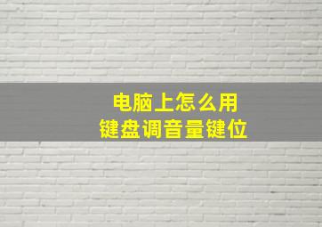 电脑上怎么用键盘调音量键位