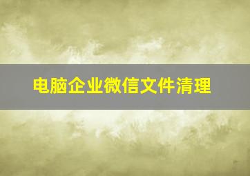 电脑企业微信文件清理