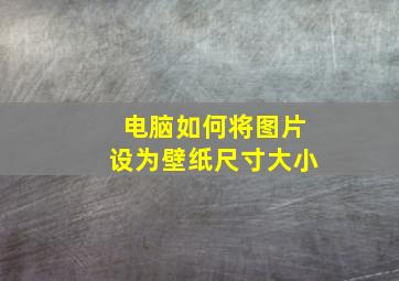 电脑如何将图片设为壁纸尺寸大小