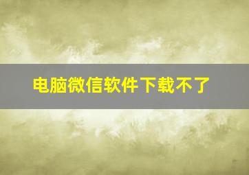 电脑微信软件下载不了