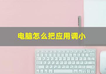 电脑怎么把应用调小