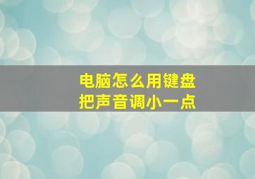 电脑怎么用键盘把声音调小一点