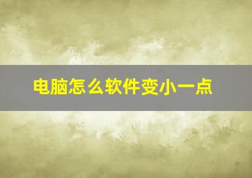 电脑怎么软件变小一点