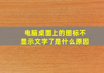 电脑桌面上的图标不显示文字了是什么原因