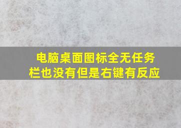 电脑桌面图标全无任务栏也没有但是右键有反应