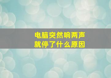 电脑突然响两声就停了什么原因