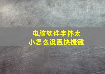 电脑软件字体太小怎么设置快捷键