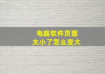 电脑软件页面太小了怎么变大