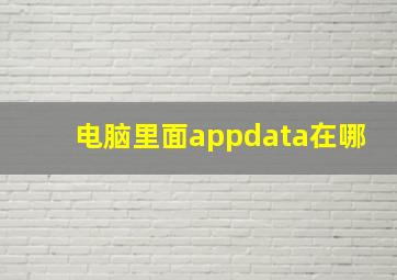 电脑里面appdata在哪