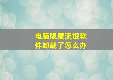 电脑隐藏流氓软件卸载了怎么办