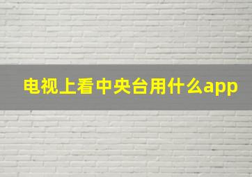 电视上看中央台用什么app