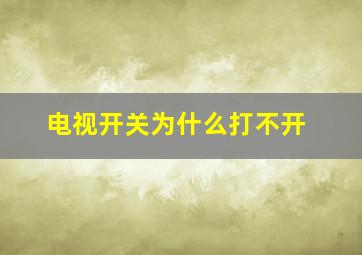 电视开关为什么打不开