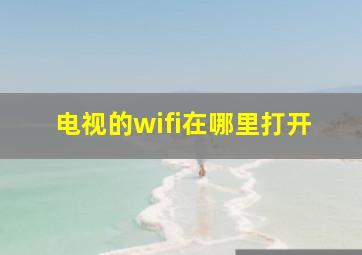 电视的wifi在哪里打开