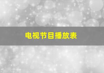 电视节目播放表