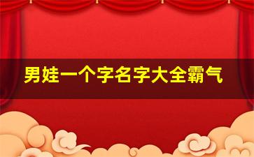 男娃一个字名字大全霸气