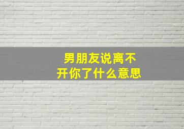 男朋友说离不开你了什么意思