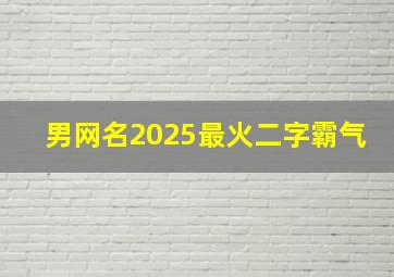 男网名2025最火二字霸气