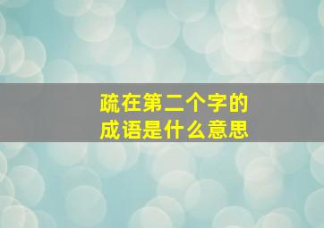 疏在第二个字的成语是什么意思