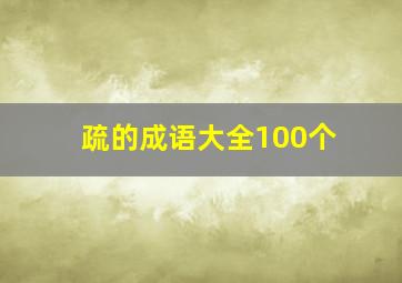 疏的成语大全100个