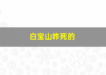 白宝山咋死的